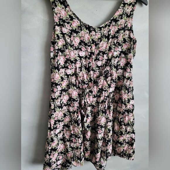 Live Life By Sanctuary Floral Romper Button Front Tie back Flowy Cottage Sz S - Picture 4 of 14